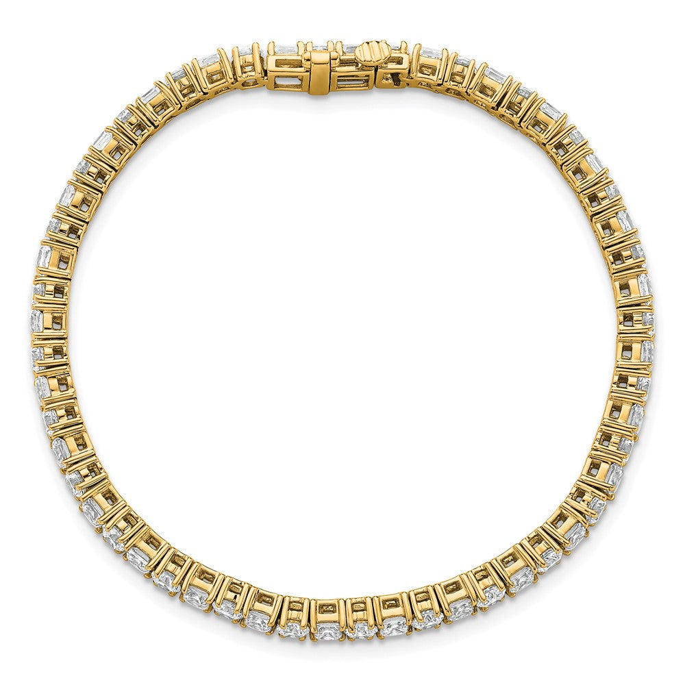 14K Gelbgold 7 Karat Im Labor Gezüchtet Diamant Vs/si+ G+ Komplett Princess und Rund Tennis Armband