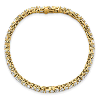 14K Gelbgold 7 Karat Im Labor Gezüchtet Diamant Vs+ F+ Komplett Princess und Rund Tennis Armband