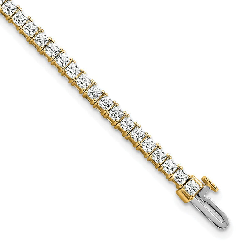 14K Gelbgold 5 Ct. Im Labor Gezüchtet Diamant Vs/si+ G+ Princess Tennis Armband