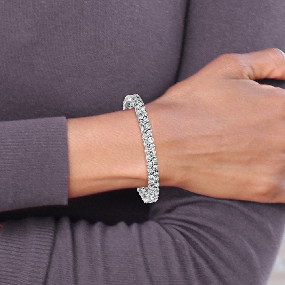 14K Weißgold 10 1/2 Ct. Im Labor Gezüchtet Diamant Vs/si+ G+ 7 Zoll Fantasie Tennis Armband