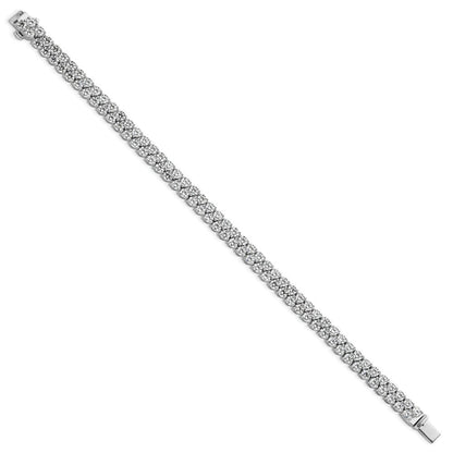 14K Weißgold 10 1/2 Ct. Im Labor Gezüchtet Diamant Vs/si+ G+ 7 Zoll Fantasie Tennis Armband