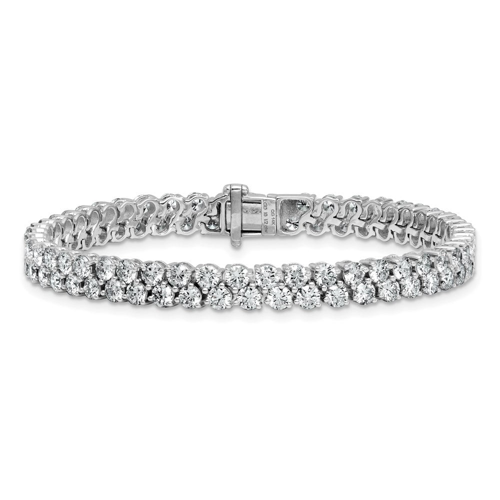 14K Weißgold 10 1/2 Ct. Im Labor Gezüchtet Diamant Vs/si+ G+ 7 Zoll Fantasie Tennis Armband