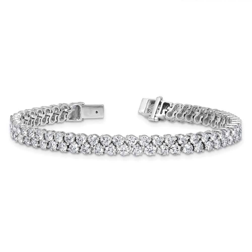 14K Weißgold 10 1/2 Ct. Im Labor Gezüchtet Diamant Vs/si+ G+ 7 Zoll Fantasie Tennis Armband