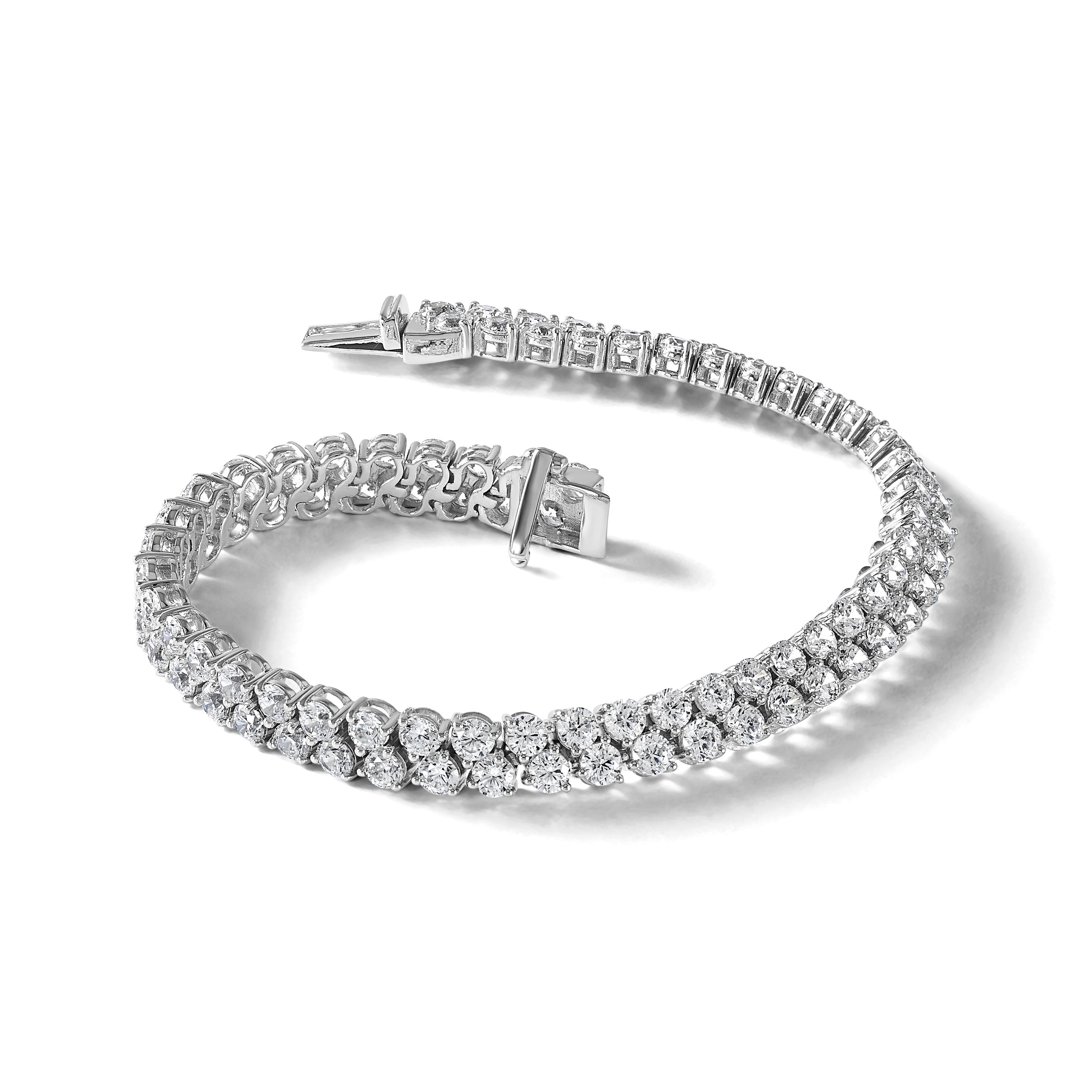14K Weißgold 10 1/2 Ct. Im Labor Gezüchtet Diamant Vs/si+ G+ 7 Zoll Fantasie Tennis Armband