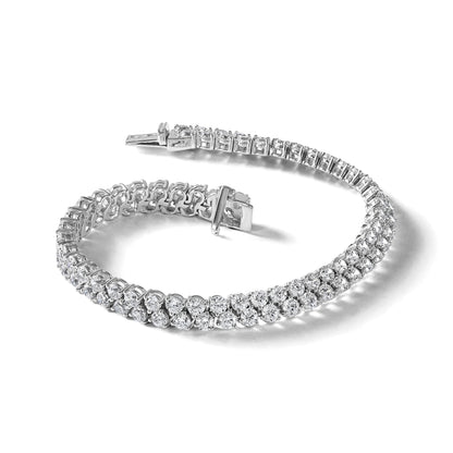 14K Weißgold 10 1/2 Ct. Im Labor Gezüchtet Diamant Vs/si+ G+ 7 Zoll Fantasie Tennis Armband