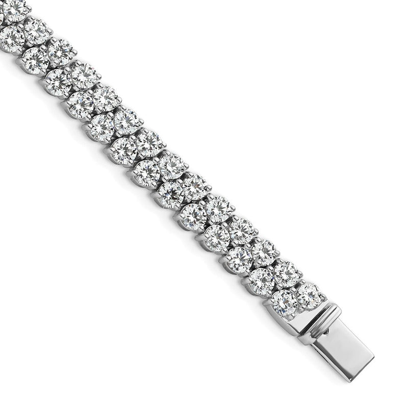 14K Weißgold 10 1/2 Ct. Im Labor Gezüchtet Diamant Vs/si+ G+ 7 Zoll Fantasie Tennis Armband