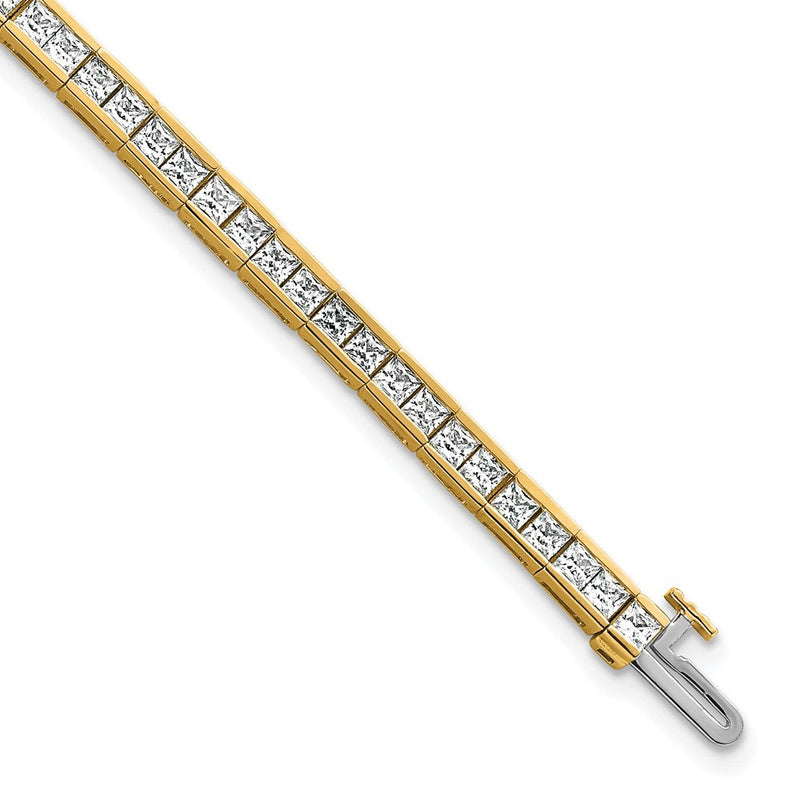 14K Gelbgold Im Labor Gezüchtet Diamant Vs/si Fgh Princess Tennis Armband