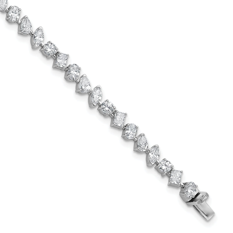 14K Weißgold 5 1/3 Karat Im Labor Gezüchtet Diamant Vs/si+ G+ Komplett Multiple Form Mode Tennis Armband