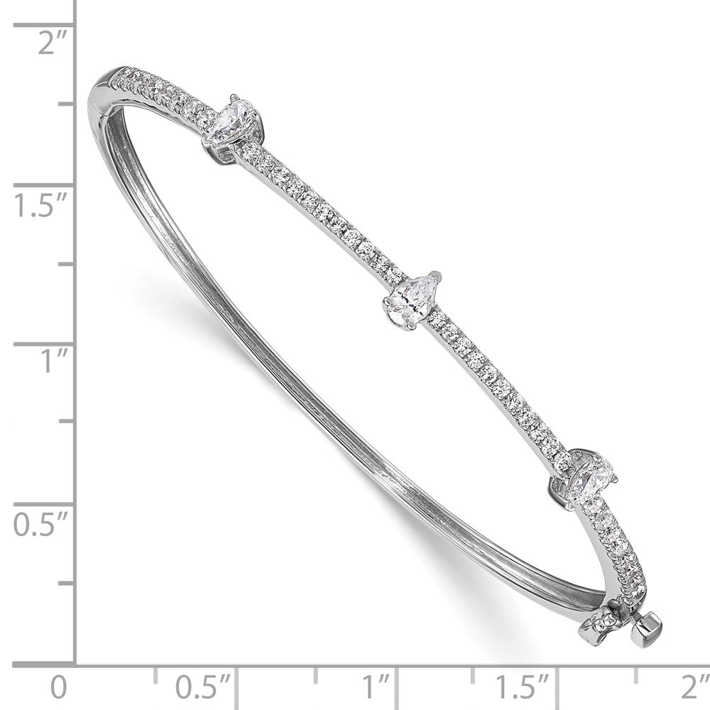 14K Weißgold 1 1/4 Ct. Im Labor Gezüchtet Diamant Vs/si+ G+ Rund und Tropfen Klappbar Armreif Armband