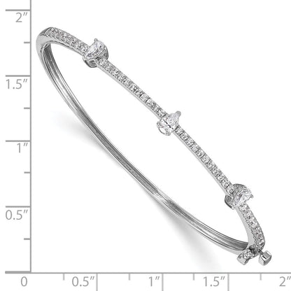 14K Weißgold 1 1/4 Ct. Im Labor Gezüchtet Diamant Vs/si+ G+ Rund und Tropfen Klappbar Armreif Armband