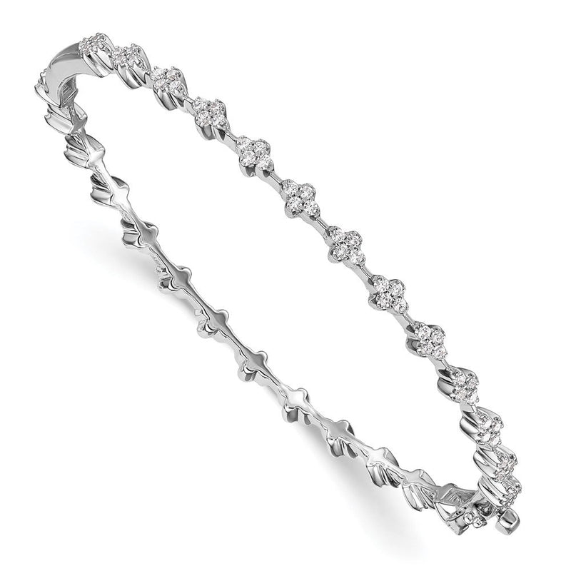 14K Weißgold 1 Ct. Im Labor Gezüchtet Diamant Vs/si+ G+ Klappbar Armreif Armband