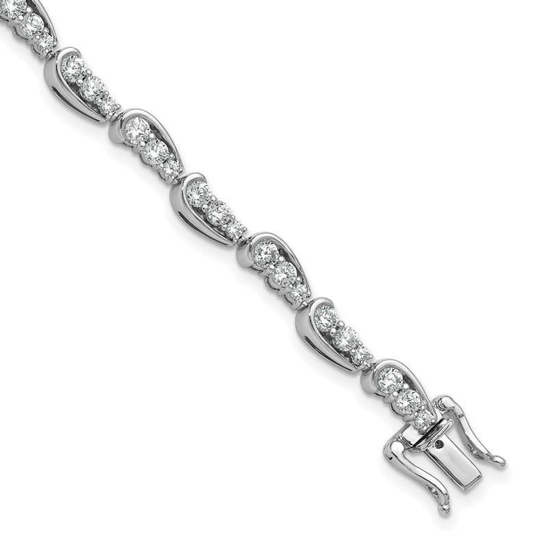 14K Weißgold 3 3/8 Ct. Im Labor Gezüchtet Diamant Vs/si+ G+ 7 Zoll Armband