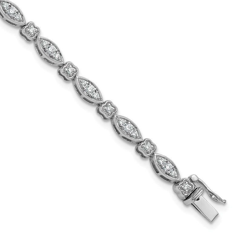 14K Weißgold 1 Ct. Im Labor Gezüchtet Diamant Vs/si+ G+ 7 Zoll Fantasie Armband