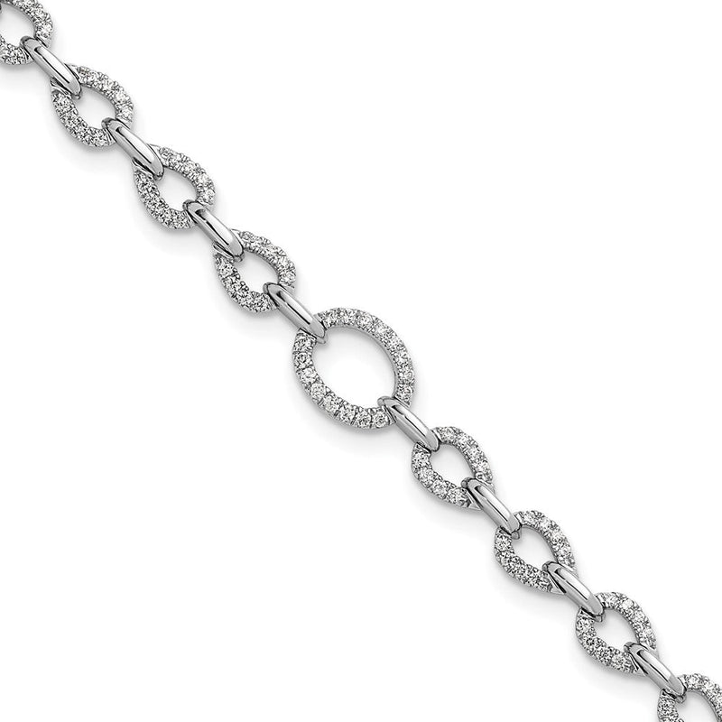 14K Weißgold 1 3/8 Ct. Im Labor Gezüchtet Diamant Vs/si+ G+ 7 Zoll mit 1 Zoll Extenton Armband