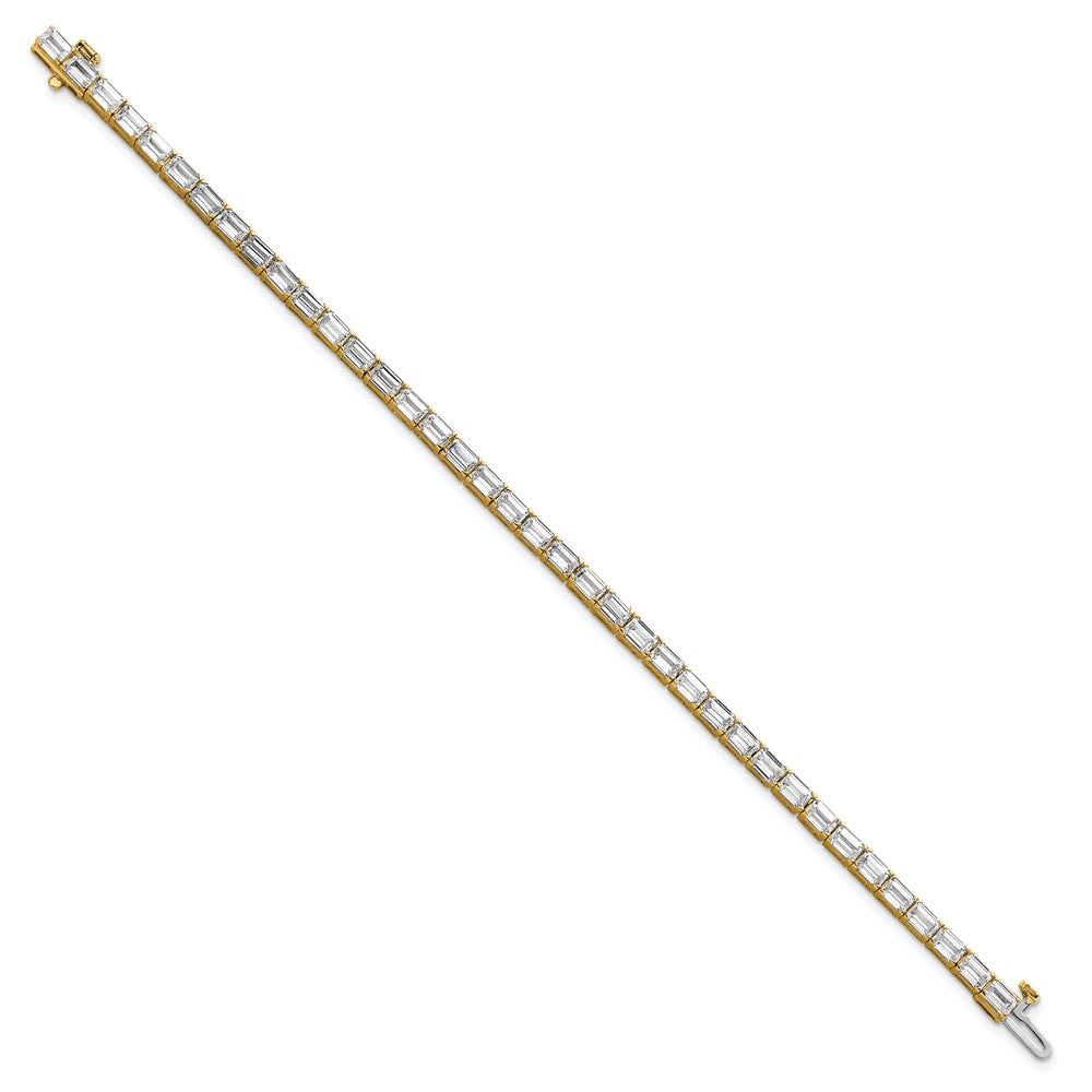 14K Gelbgold 10 Ct. Im Labor Gezüchtet Diamant Vs/si+ G+ Smaragd Tennis Armband