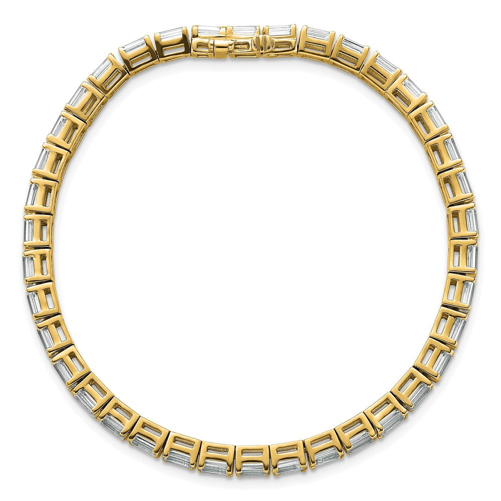 14K Gelbgold 10 Ct. Im Labor Gezüchtet Diamant Vs/si+ G+ Smaragd Tennis Armband