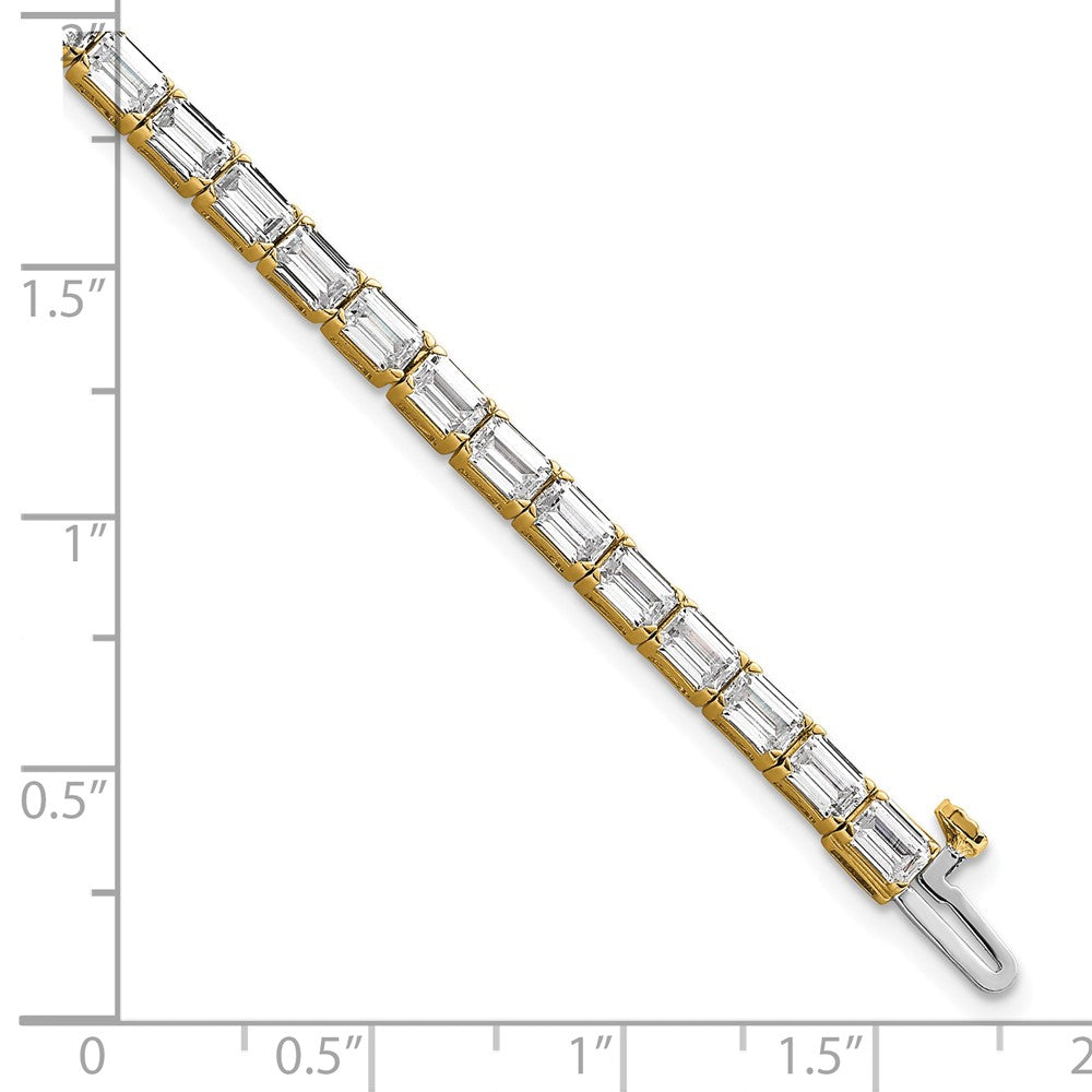 14K Gelbgold 10 Ct. Im Labor Gezüchtet Diamant Vs/si+ G+ Smaragd Tennis Armband