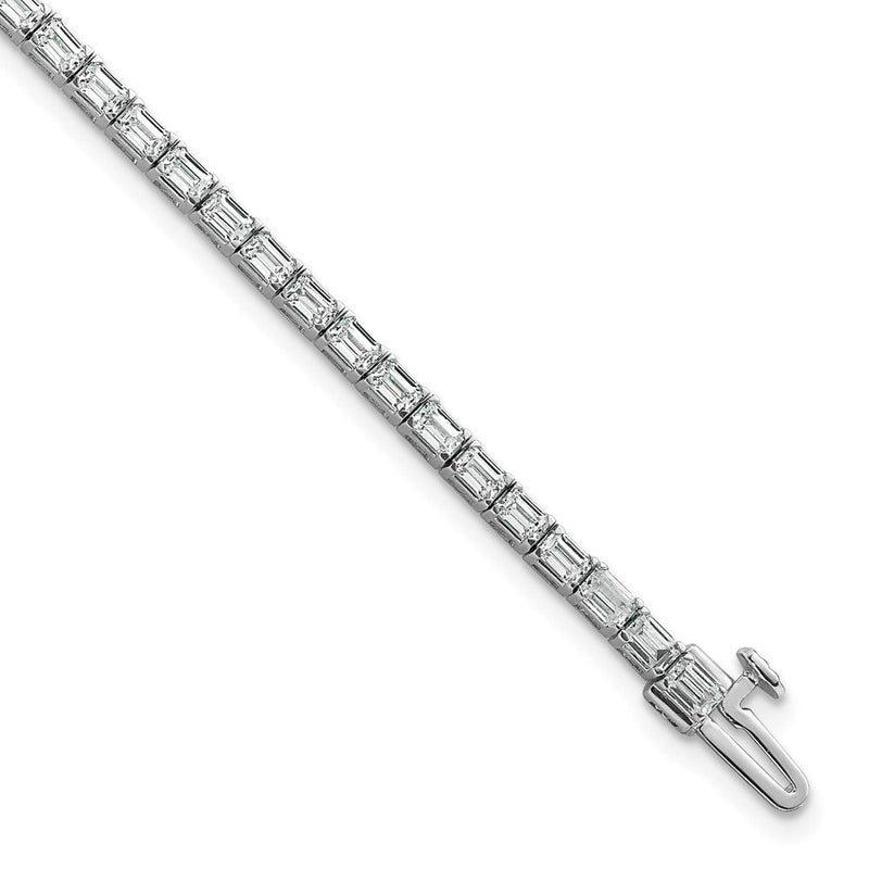 14K Weißgold 5 Ct. Im Labor Gezüchtet Diamant Vs/si+ G+ Smaragd Tennis Armband
