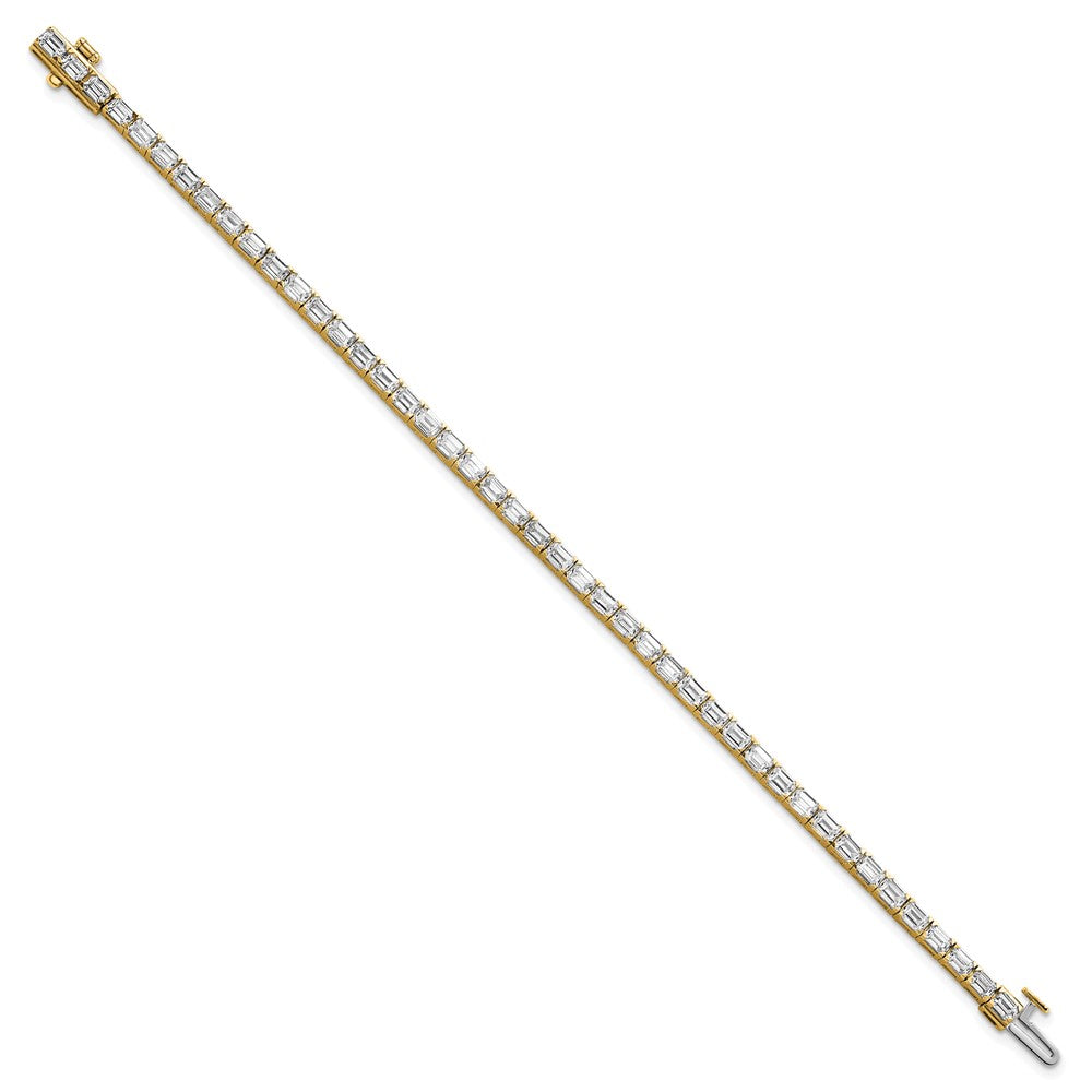 14K Gelbgold 7 Ct. Im Labor Gezüchtet Diamant Vs/si+ G+ Smaragd Tennis Armband