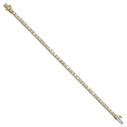 14K Gelbgold 7 Ct. Im Labor Gezüchtet Diamant Vs/si+ G+ Smaragd Tennis Armband