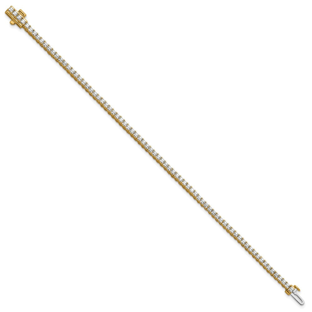 14K Gelbgold 4ctw Vs+ F+ Im Labor Gezüchtet Princess Diamant Tennis Bracele