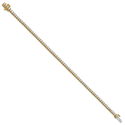 14K Gelbgold 4ctw Vs+ F+ Im Labor Gezüchtet Princess Diamant Tennis Bracele