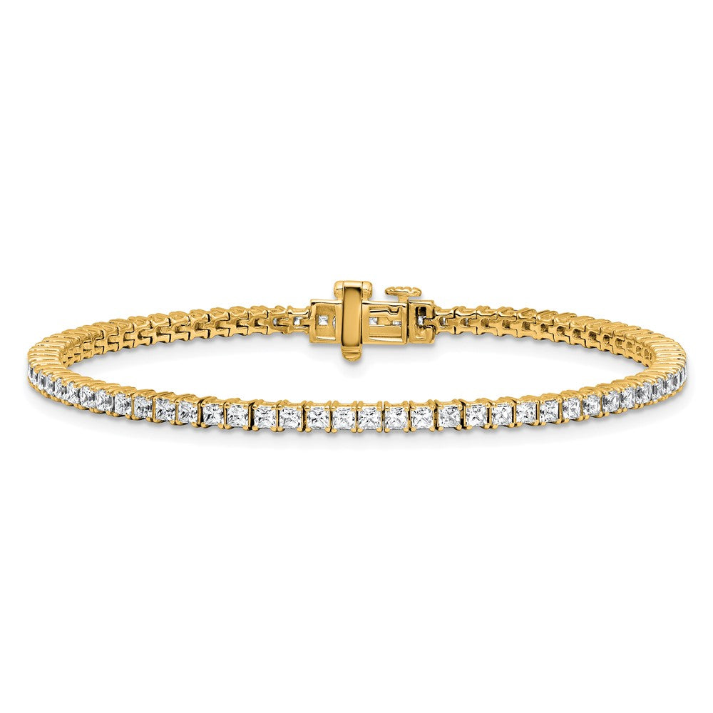 14K Gelbgold 4ctw Vs+ F+ Im Labor Gezüchtet Princess Diamant Tennis Bracele