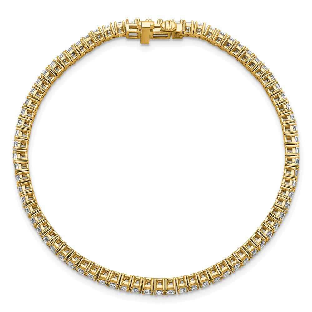 14K Gelbgold 4ctw Vs+ F+ Im Labor Gezüchtet Princess Diamant Tennis Bracele