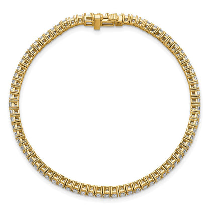 14K Gelbgold 4ctw Vs+ F+ Im Labor Gezüchtet Princess Diamant Tennis Bracele