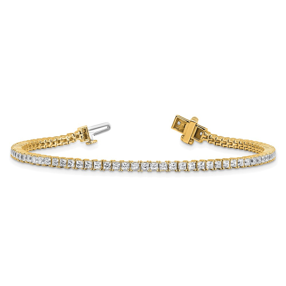 14K Gelbgold 4ctw Vs+ F+ Im Labor Gezüchtet Princess Diamant Tennis Bracele