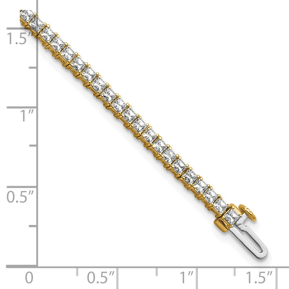 14K Gelbgold 4ctw Vs+ F+ Im Labor Gezüchtet Princess Diamant Tennis Bracele