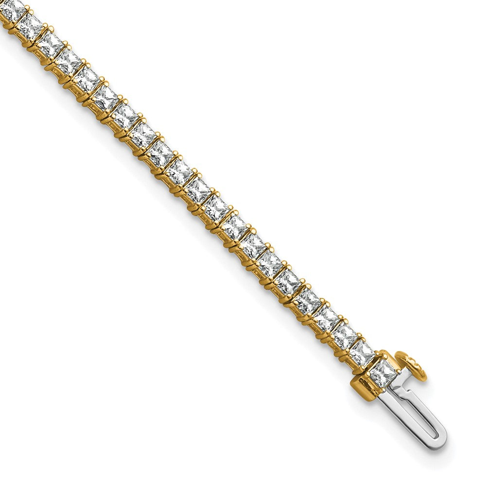 14K Gelbgold 4ctw Vs+ F+ Im Labor Gezüchtet Princess Diamant Tennis Bracele