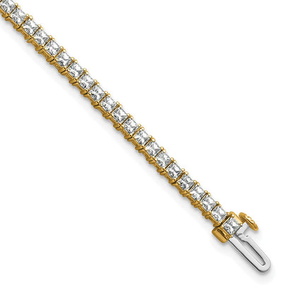 14K Gelbgold 4ctw Vs+ F+ Im Labor Gezüchtet Princess Diamant Tennis Bracele