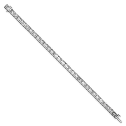 14K Weißgold 10 Karat Zertifiziert Im Labor Gezüchtet Diamant Vs+ F+ Smaragd Zargenfassung Set Tennis Armband