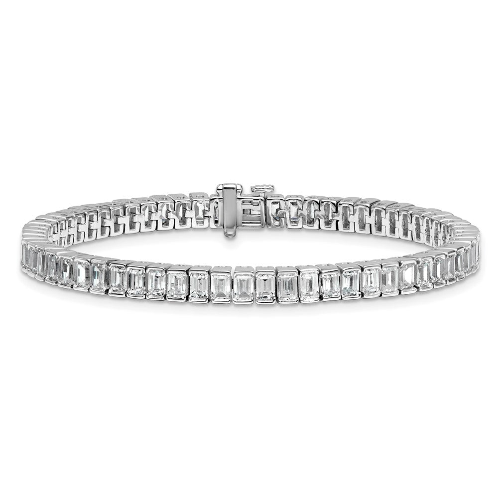 14K Weißgold 10 Karat Zertifiziert Im Labor Gezüchtet Diamant Vs+ F+ Smaragd Zargenfassung Set Tennis Armband