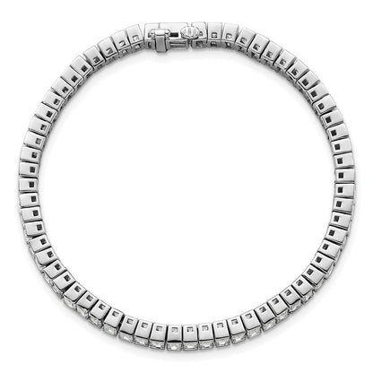 14K Weißgold 10 Karat Im Labor Gezüchtet Diamant Vs/si+ G+ Smaragd Zargenfassung Set Tennis Armband