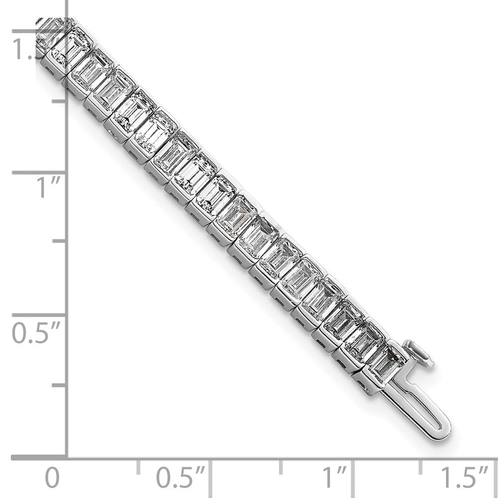 14K Weißgold 10 Karat Zertifiziert Im Labor Gezüchtet Diamant Vs+ F+ Smaragd Zargenfassung Set Tennis Armband