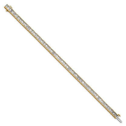 14K Gelbgold 10 Karat Im Labor Gezüchtet Diamant Vs/si+ G+ Smaragd Zargenfassung Set Tennis Armband