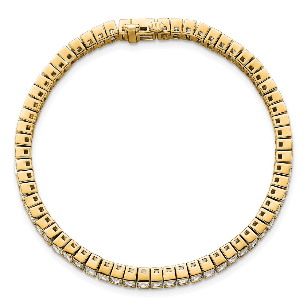 14K Gelbgold 10 Karat Im Labor Gezüchtet Diamant Vs/si+ G+ Smaragd Zargenfassung Set Tennis Armband