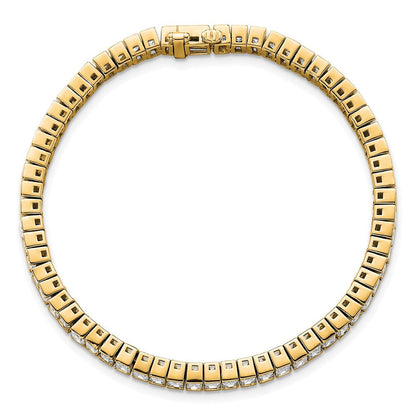 14K Gelbgold 10 Karat Im Labor Gezüchtet Diamant Vs/si+ G+ Smaragd Zargenfassung Set Tennis Armband