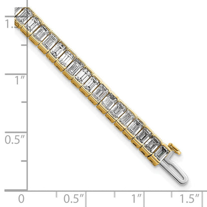 14K Gelbgold 10 Karat Im Labor Gezüchtet Diamant Vs/si+ G+ Smaragd Zargenfassung Set Tennis Armband