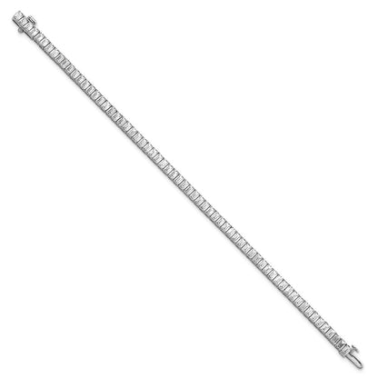 14K Weißgold 10 Karat Zertifiziert Im Labor Gezüchtet Diamant Vs/si+ G+ Smaragd Zargenfassung Set Tennis Armband