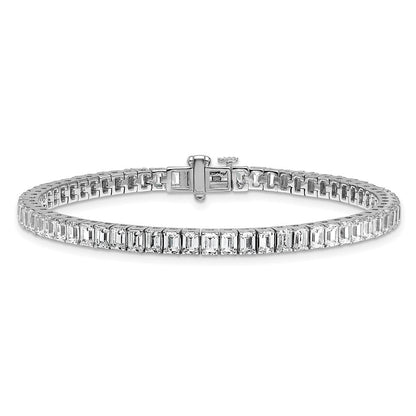14K Weißgold 10 Karat Zertifiziert Im Labor Gezüchtet Diamant Vs/si+ G+ Smaragd Zargenfassung Set Tennis Armband