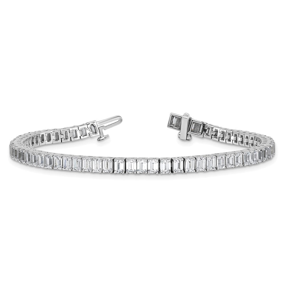 14K Weißgold 10 Karat Zertifiziert Im Labor Gezüchtet Diamant Vs/si+ G+ Smaragd Zargenfassung Set Tennis Armband