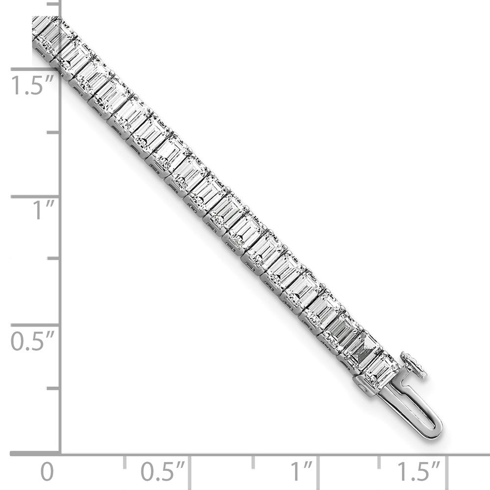 14K Weißgold 10 Karat Zertifiziert Im Labor Gezüchtet Diamant Vs/si+ G+ Smaragd Zargenfassung Set Tennis Armband