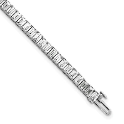 14K Weißgold 10 Karat Zertifiziert Im Labor Gezüchtet Diamant Vs/si+ G+ Smaragd Zargenfassung Set Tennis Armband