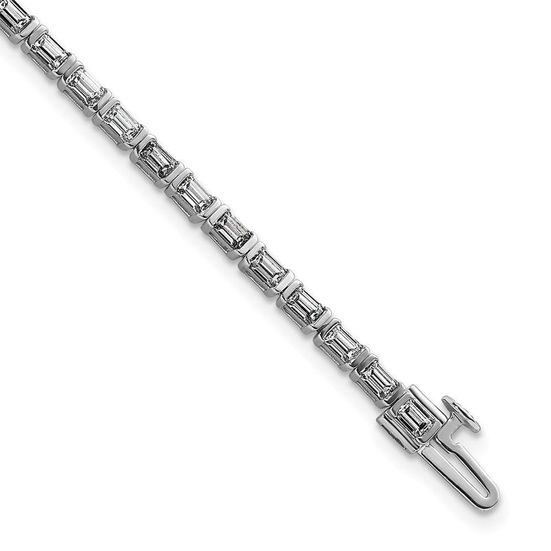 14K Weißgold 4ctw Vs/si+ G+ Im Labor Gezüchtet Smaragd Diamant Tennis Armband