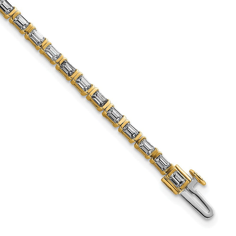 14K Gelbgold 4ctw Vs Def Im Labor Gezüchtet Smaragd Diamant Cert Tennis Armband