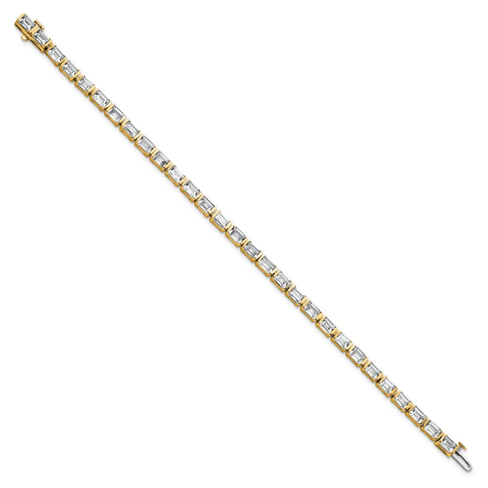 14K Gelbgold 10 Karat Zertifiziert Im Labor Gezüchtet Diamant Vs+ F+ Smaragd Zargenfassung Set Tennis Armband