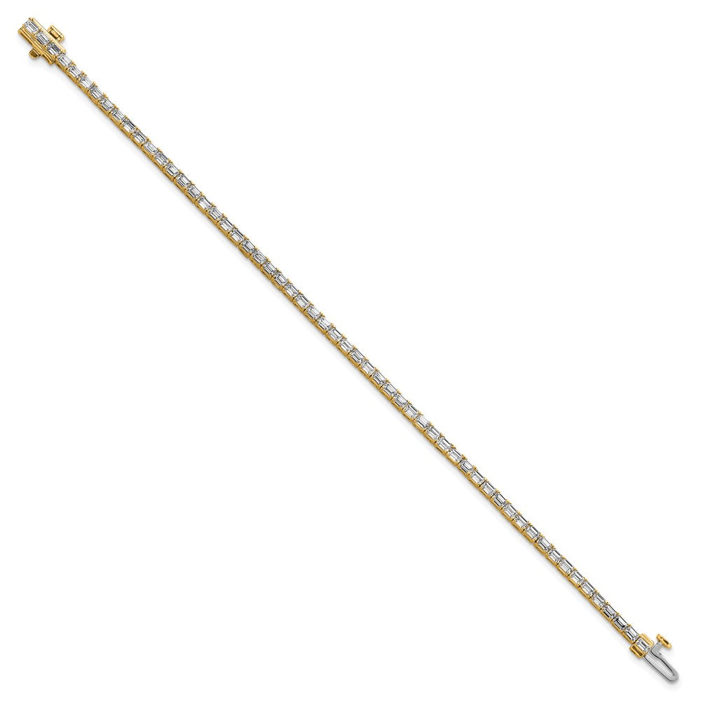 14K Gelbgold 4ctw Vs+ F+ Im Labor Gezüchtet Smaragd Diamant Tennis Armband